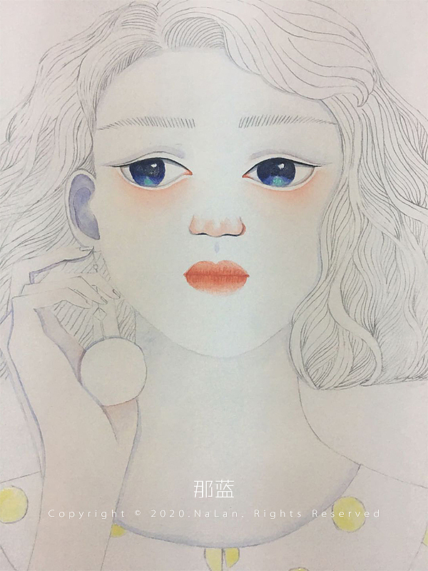 画画 水彩 原创 手绘 女生头像 手绘少女头像 绘画过程（图ZMjExODE3NTUy） - 创作习作 - 站酷设计师那蓝酱原创素材 - 站酷ZCOOL