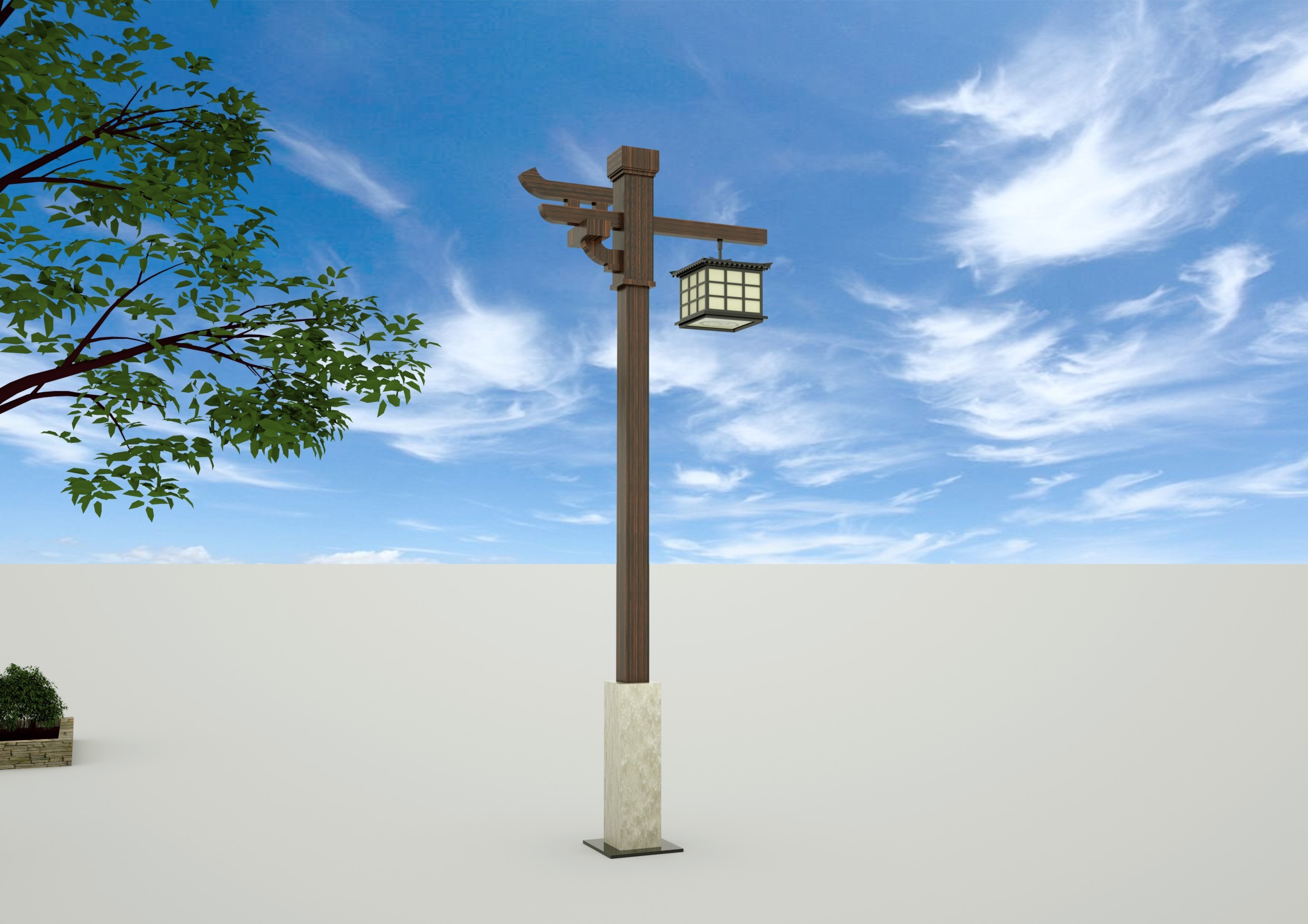 [c4d练习]仿古街庭院灯设计