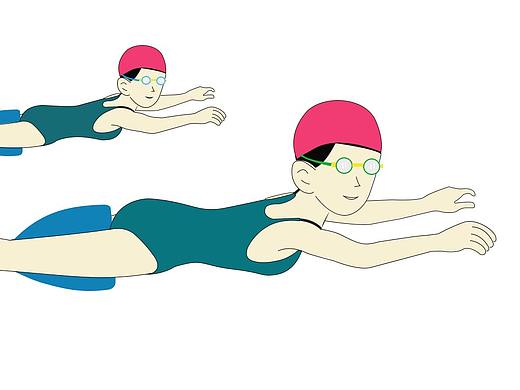 游泳（個人主頁-ZMzY5MTE1MDg=） - 商業(yè)插畫 - 站酷設計師七歌W原創(chuàng)素材 - 站酷ZCOOL