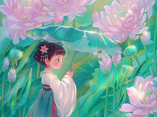 （二十四节气古风插画）大暑
