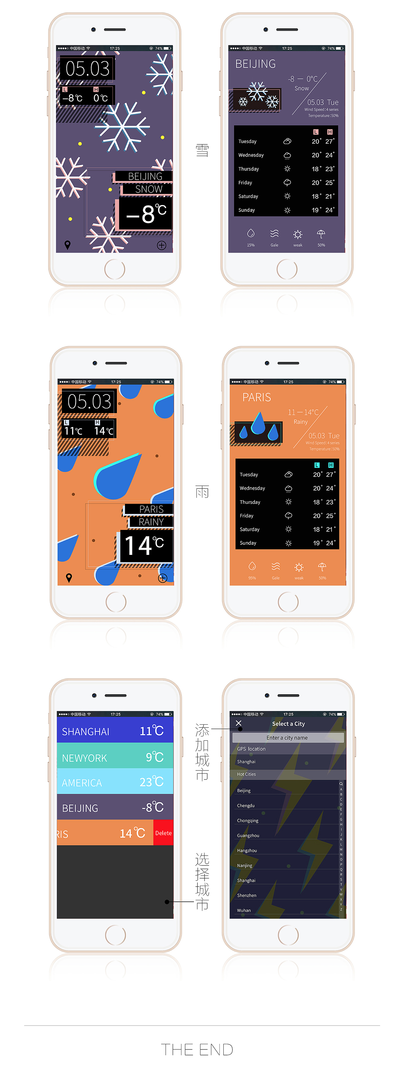 ［作品集］“app天气预报软件界面”
