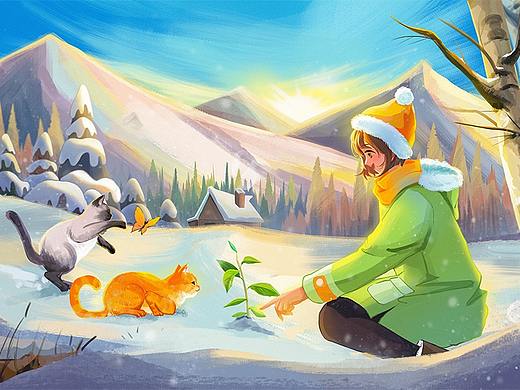 二十四节气 - 立春--春到人间草木知（个人主页-ZNTc3OTQyNDA=） - 创作习作 - 站酷设计师梨子削原创素材 - 站酷ZCOOL