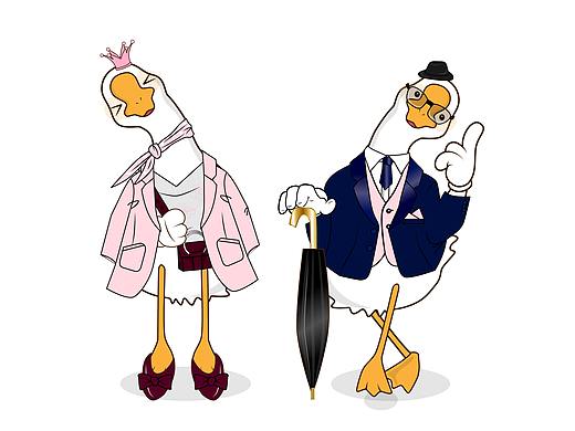 然鹅家族形象插画设计