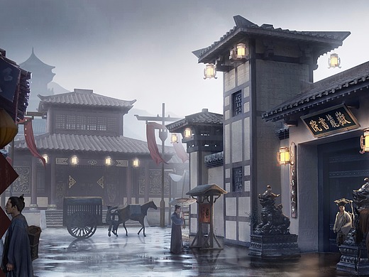 古装戏影视概念气氛图