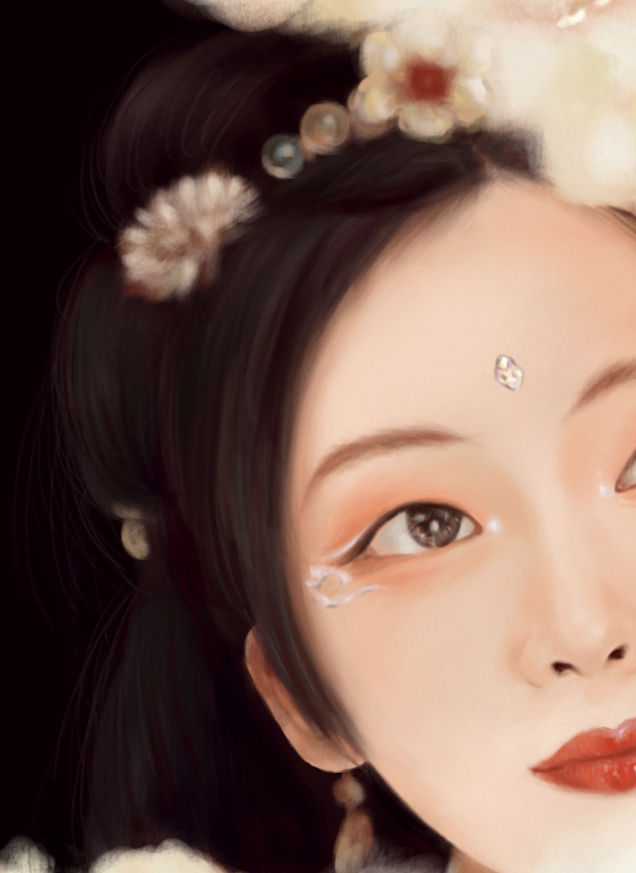 古风人物厚涂  山有木兮木有枝