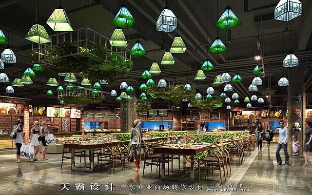 海口美食广场设计项目方可参考的效果图