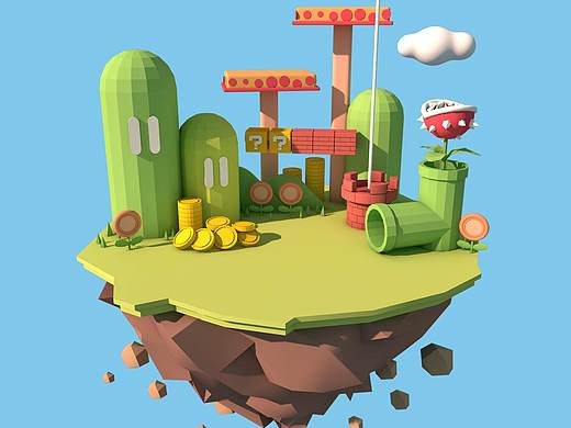 lowpoly C4D练习