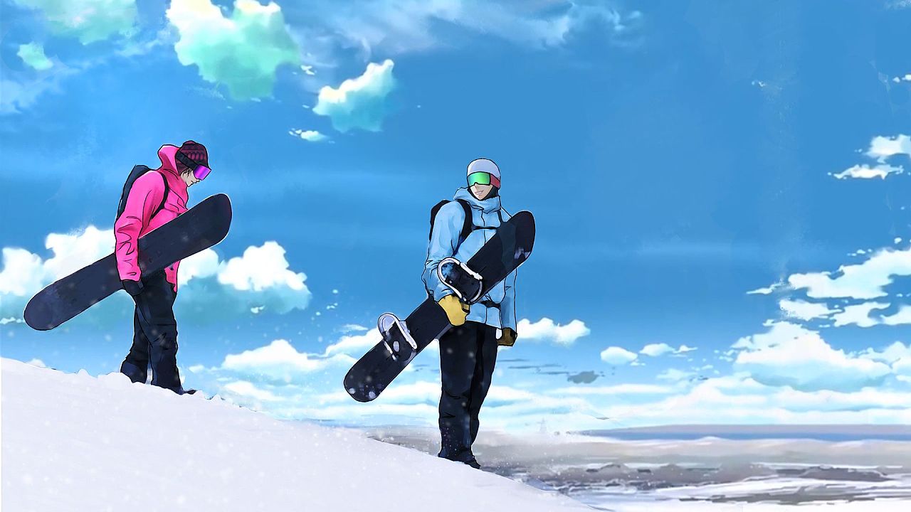 日本滑雪动漫图片