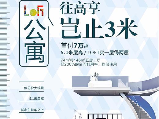 地产 LOFT 电梯广告 时尚 家装 海报 DM广告 微信画面