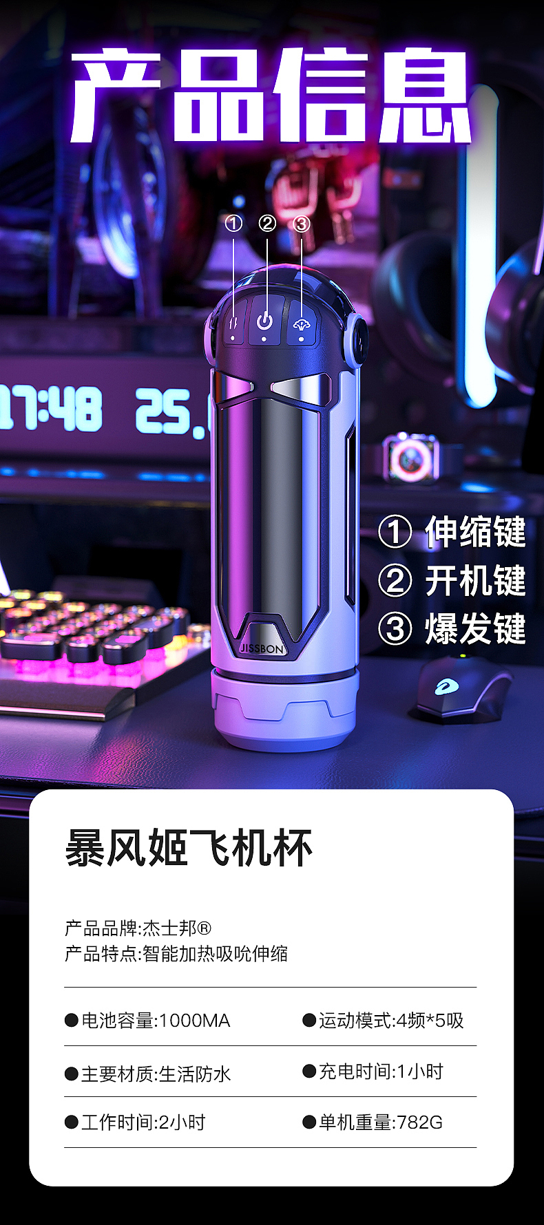 电商设计|创意质作 X 杰士邦 飞机杯详情页