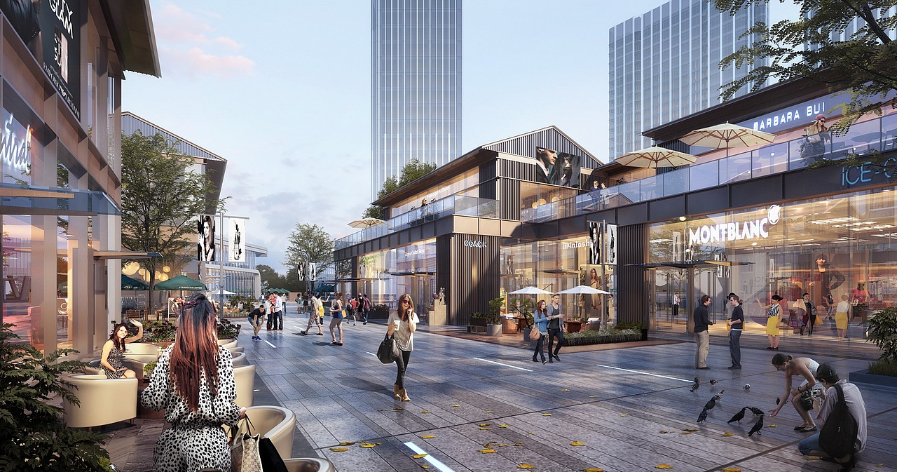 现代商业综合体SU模型下载