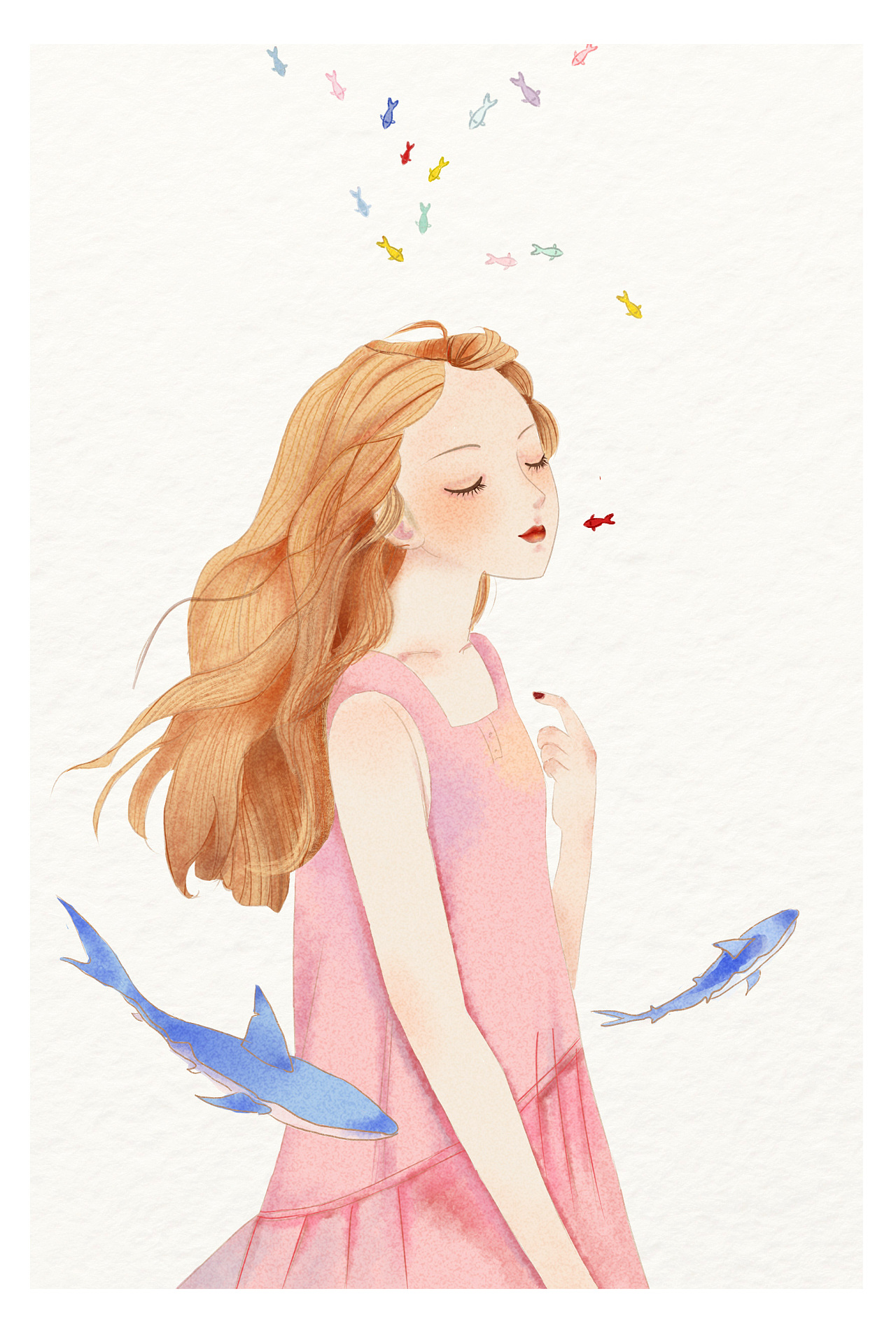 几张人物的插画临摹