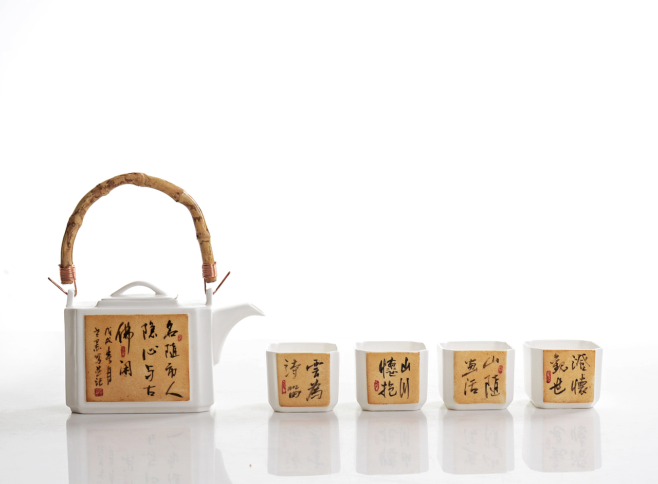 陶瓷大师手绘骨瓷茶具一壶四杯（图ZMTEyOTc5NTY0） - 生活用品 - 站酷设计师瓷创互联原创素材 - 站酷ZCOOL