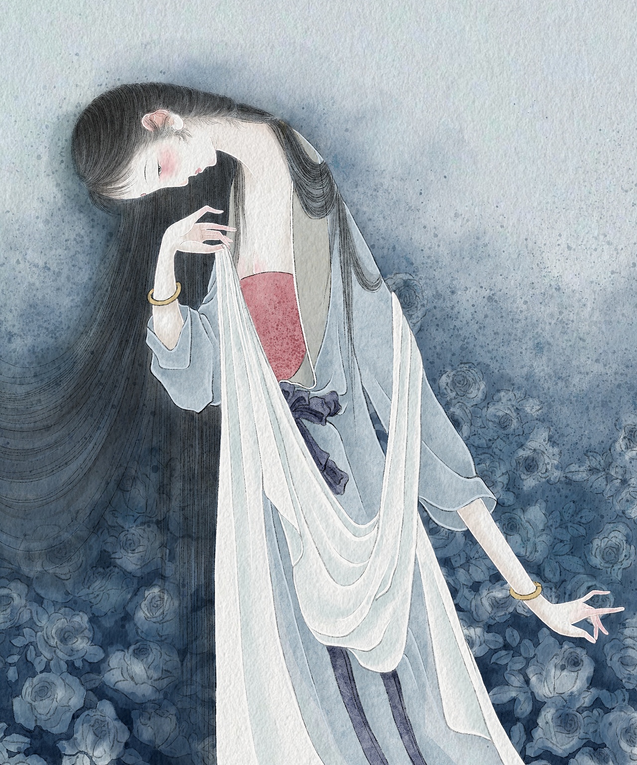 羞怯（图ZMzc0NTUzMDg4） - 艺术插画 - 站酷设计师小红帽lh原创素材 - 站酷ZCOOL