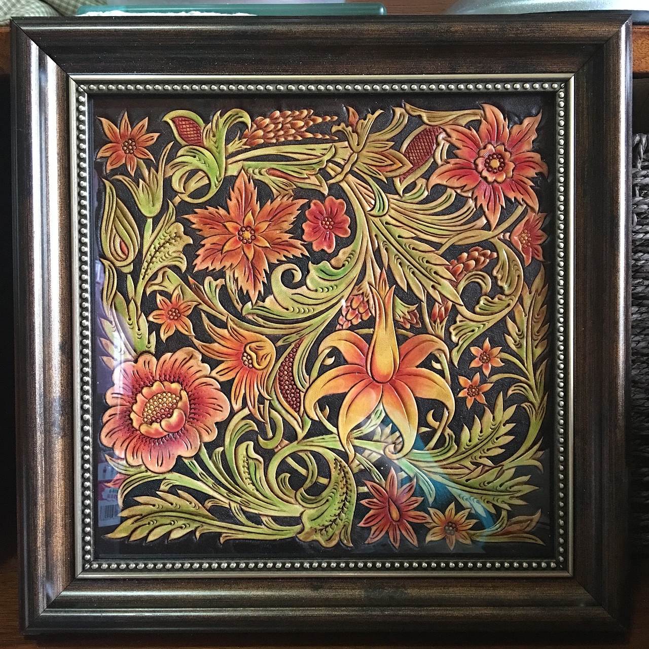 皮雕画—-唐草|手工艺|工艺品设计|斑寅_原创作品-站酷(zcool)