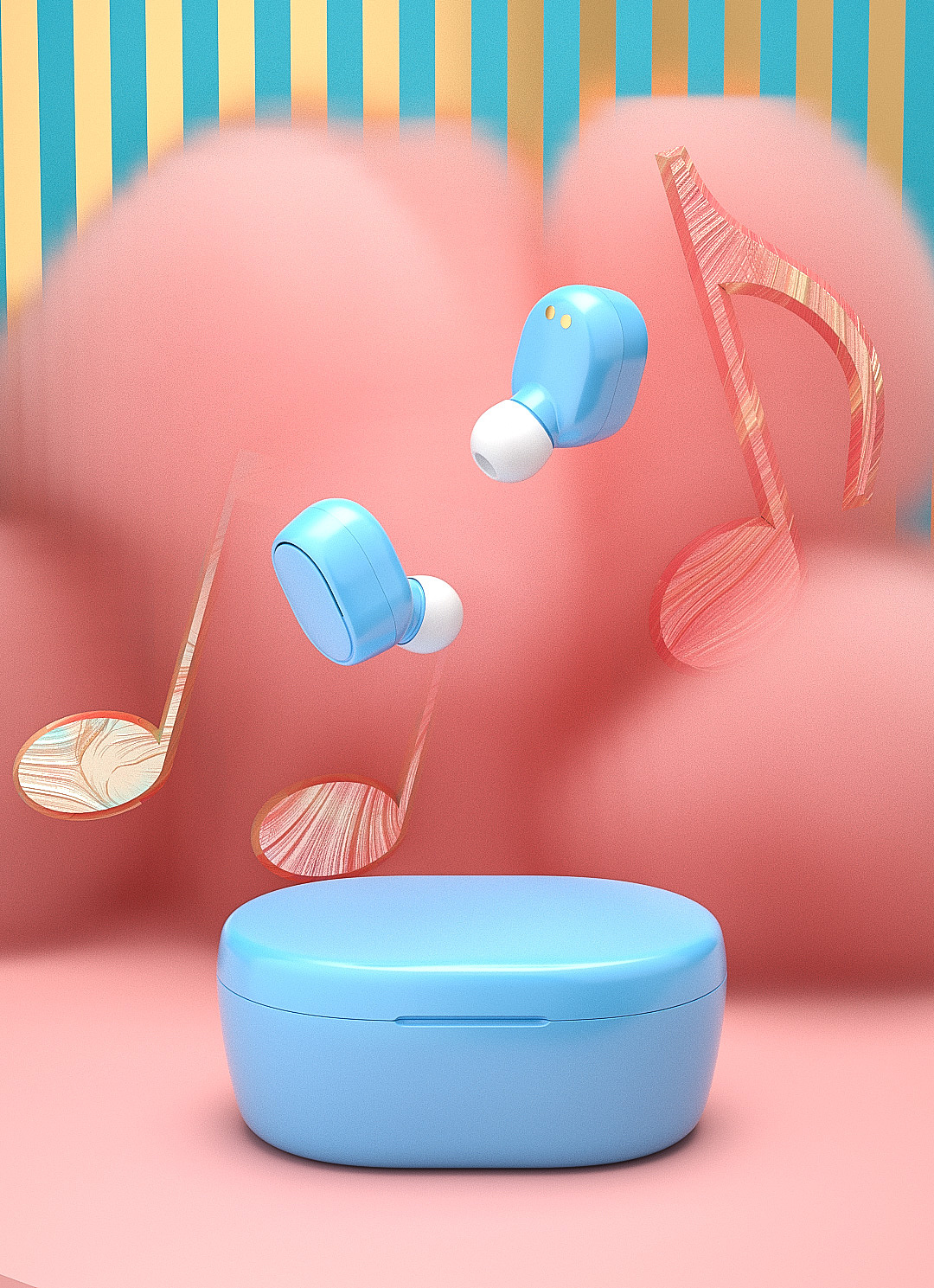 马卡龙蓝牙耳机渲染视频制作（图ZMTk2MTMzODUy） - 电子产品 - 站酷设计师擎云原创素材 - 站酷ZCOOL