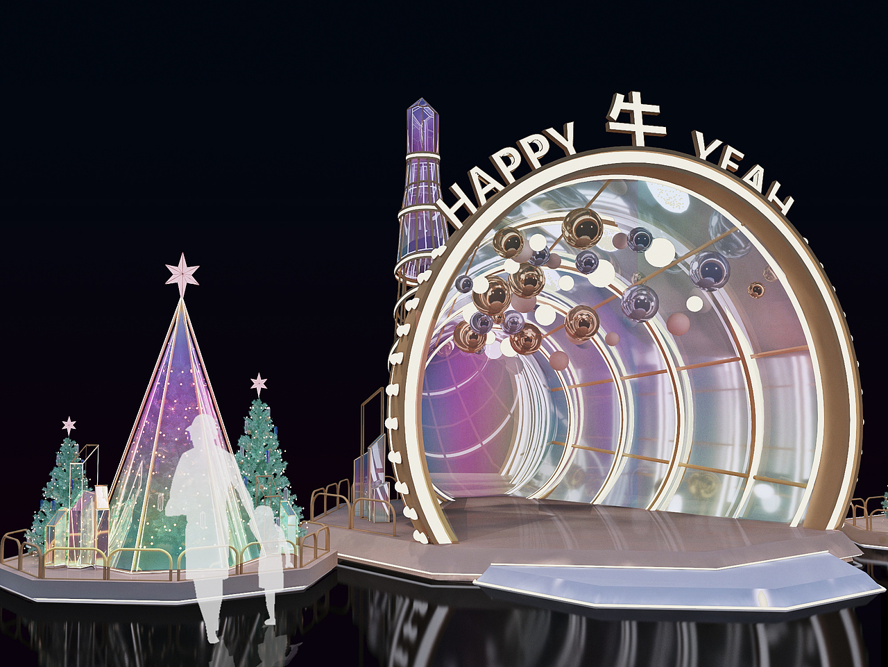 富邦圣诞美陈通道（图ZMjM1OTg0MTEy） - 其他空间 - 站酷设计师边角线原创素材 - 站酷ZCOOL