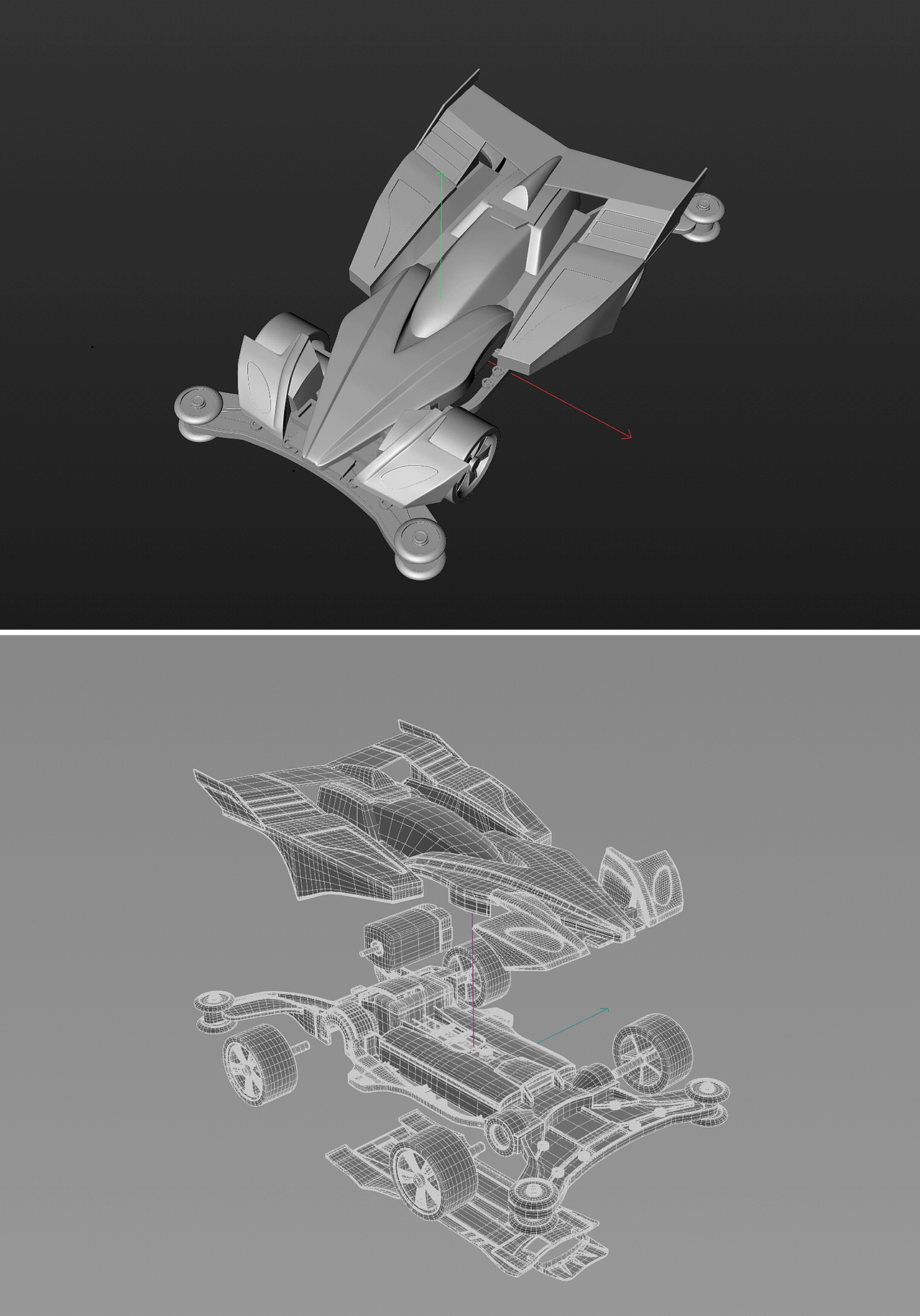 四驱车建模练习_八溅_朱-站酷zcool