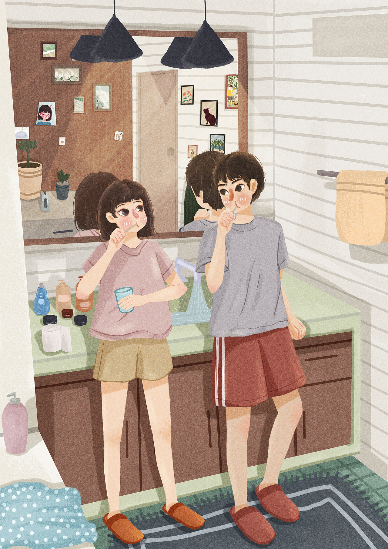 原创情侣系列插画