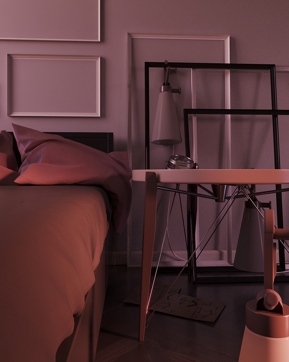 艺术简约卧室（图ZMTc5NjE5NTg4） - 家装设计 - 站酷设计师海底之心Sa原创素材 - 站酷ZCOOL