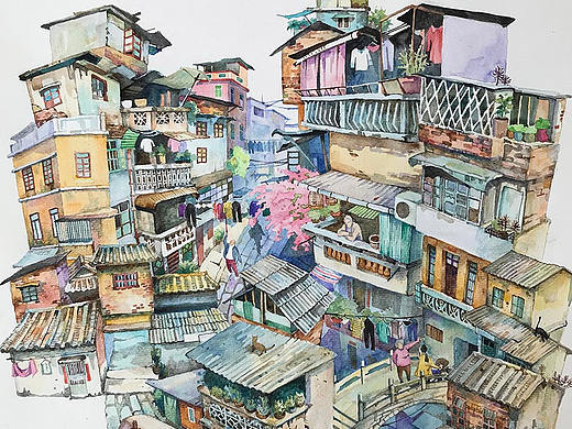 广州老房主题插画