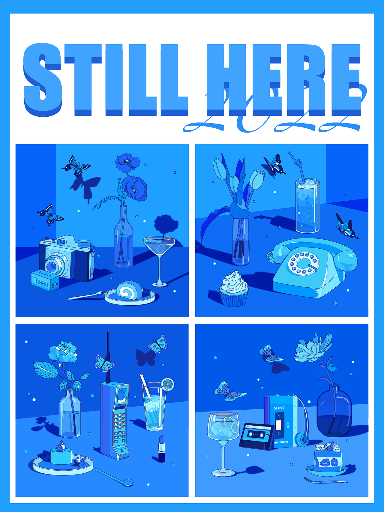 蓝色｜Still Here Still Life（图ZMzE3MjQxMTUy） - 商业插画 - 站酷设计师钟意ZY原创素材 - 站酷ZCOOL