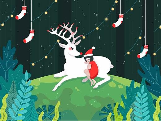 森林里的圣诞（个人主页-ZMzIxODQ4MDg=） - 创作习作 - 站酷设计师粿腹小飞碟原创素材 - 站酷ZCOOL