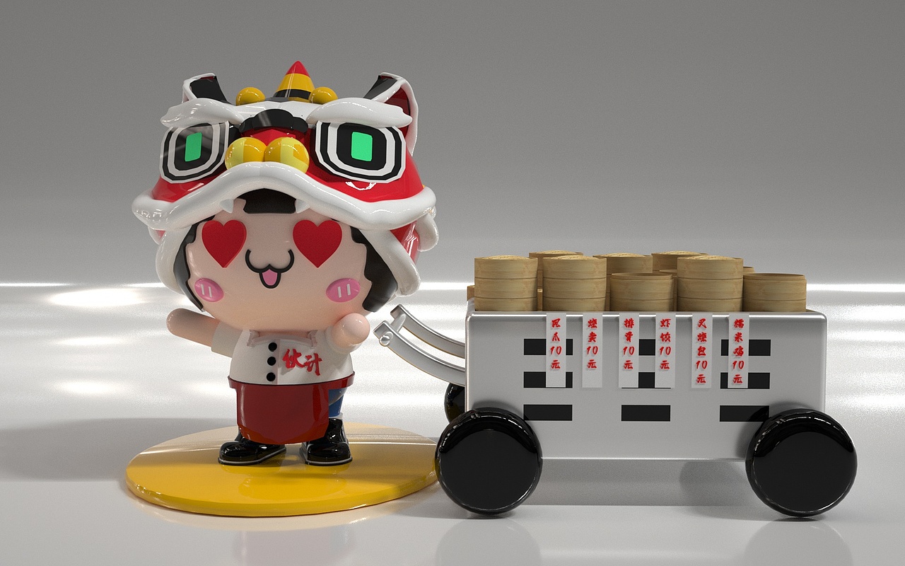 文创品牌,岭南狮子美陈设计 c4d建模