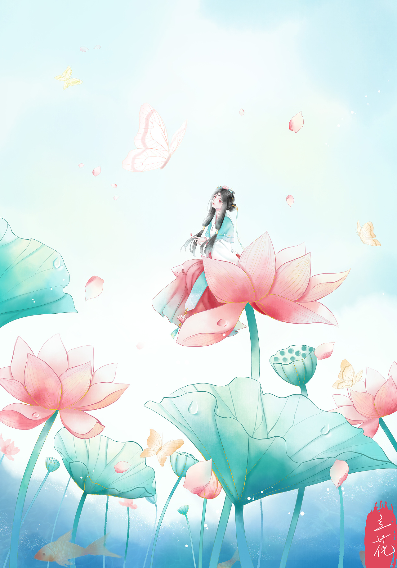 荷中玉|插画|概念设定|爱睡觉的立花_原创作品-站酷zcool