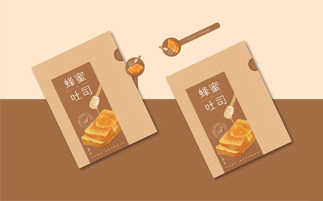 一款吐司的插画外盒包装设计