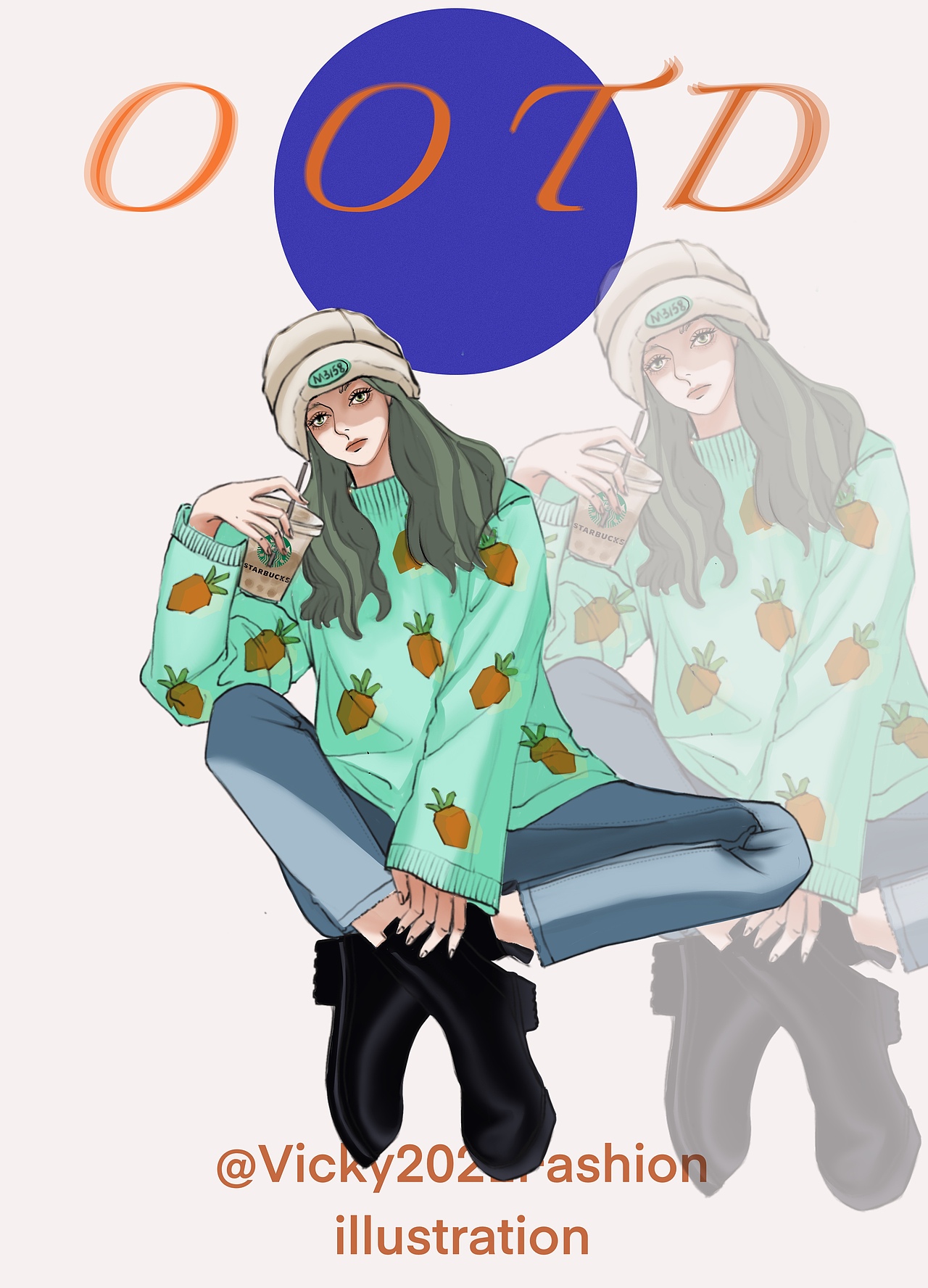 我和3年前站酷发现的宝藏男孩学画画了-孙无力潮流插画