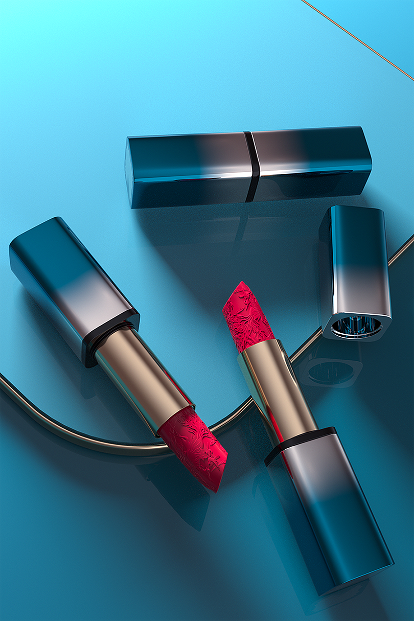 c4d三维口红建模渲染练习作品