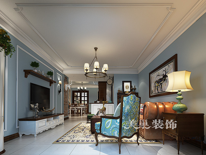 郑州林溪湾280平美式风格别墅装修需要多少钱（图ZODEyMjEyOTI=） - 家装设计 - 站酷设计师美巢装饰花园路店原创素材 - 站酷ZCOOL