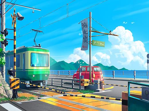 二次元场景 路口（个人主页-ZNDc0MTk2NDg=） - 创作习作 - 站酷设计师Lain0v0原创素材 - 站酷ZCOOL