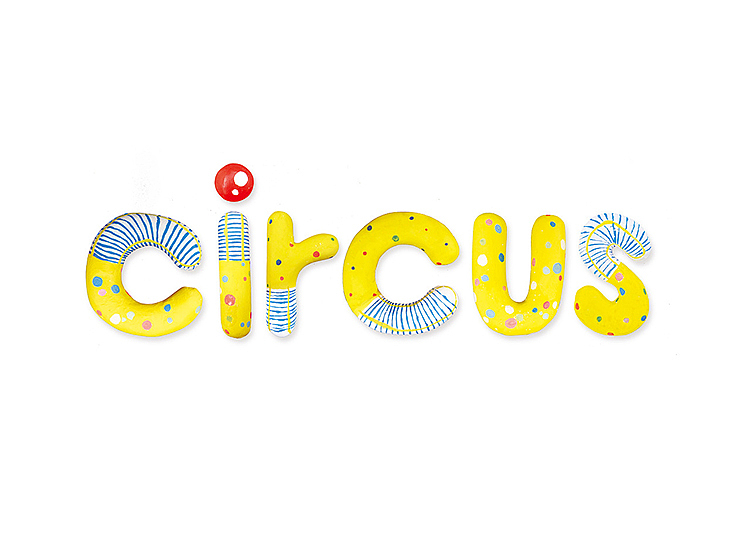 主题“马戏团”的石膏创意字体