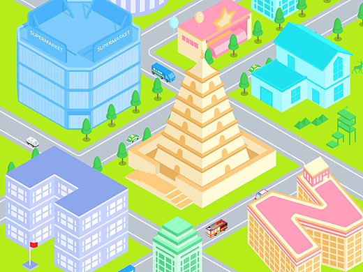 2.5D 城市建筑3
