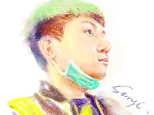 蜡笔质感肖像画