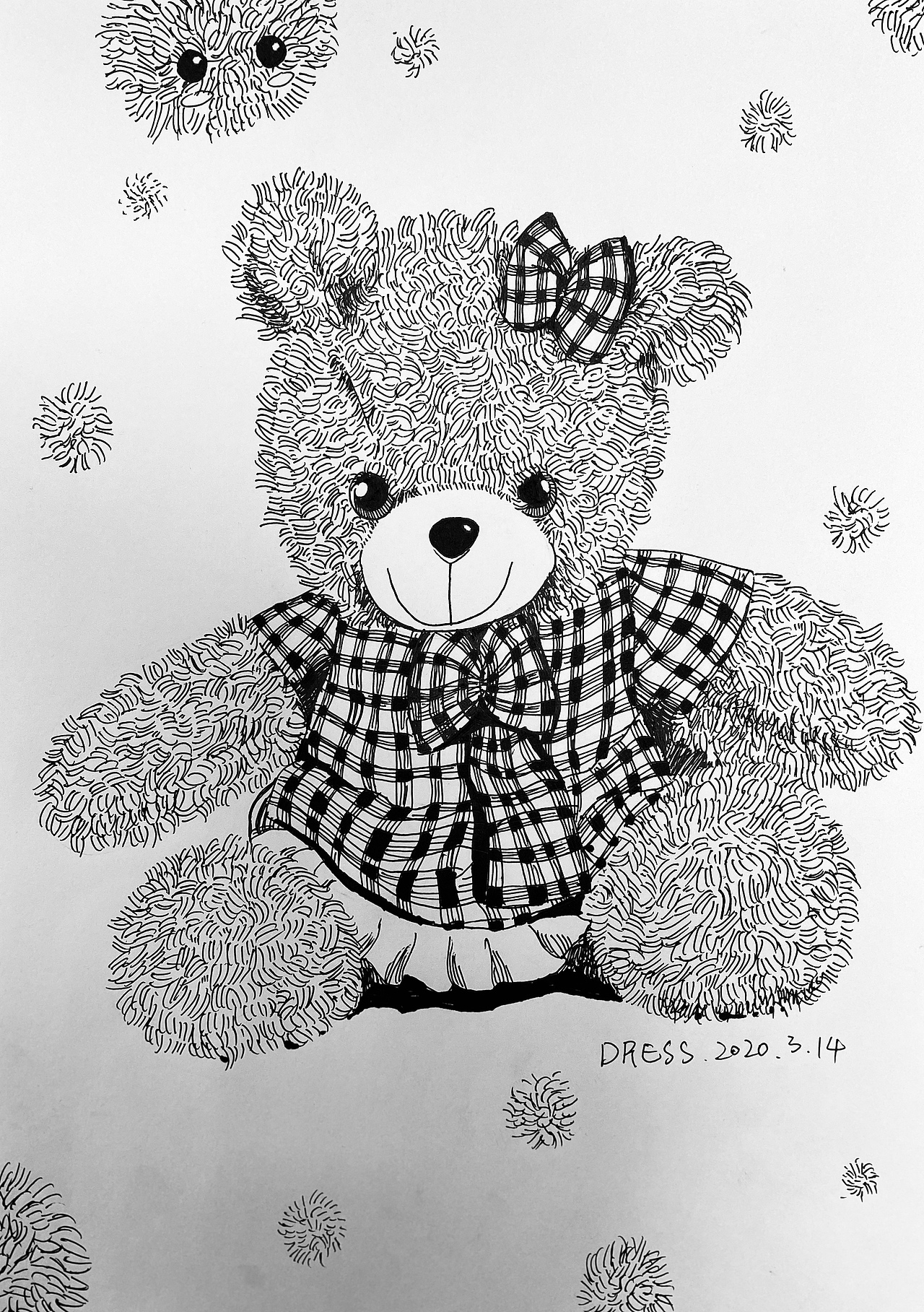 手绘中性笔照片速写