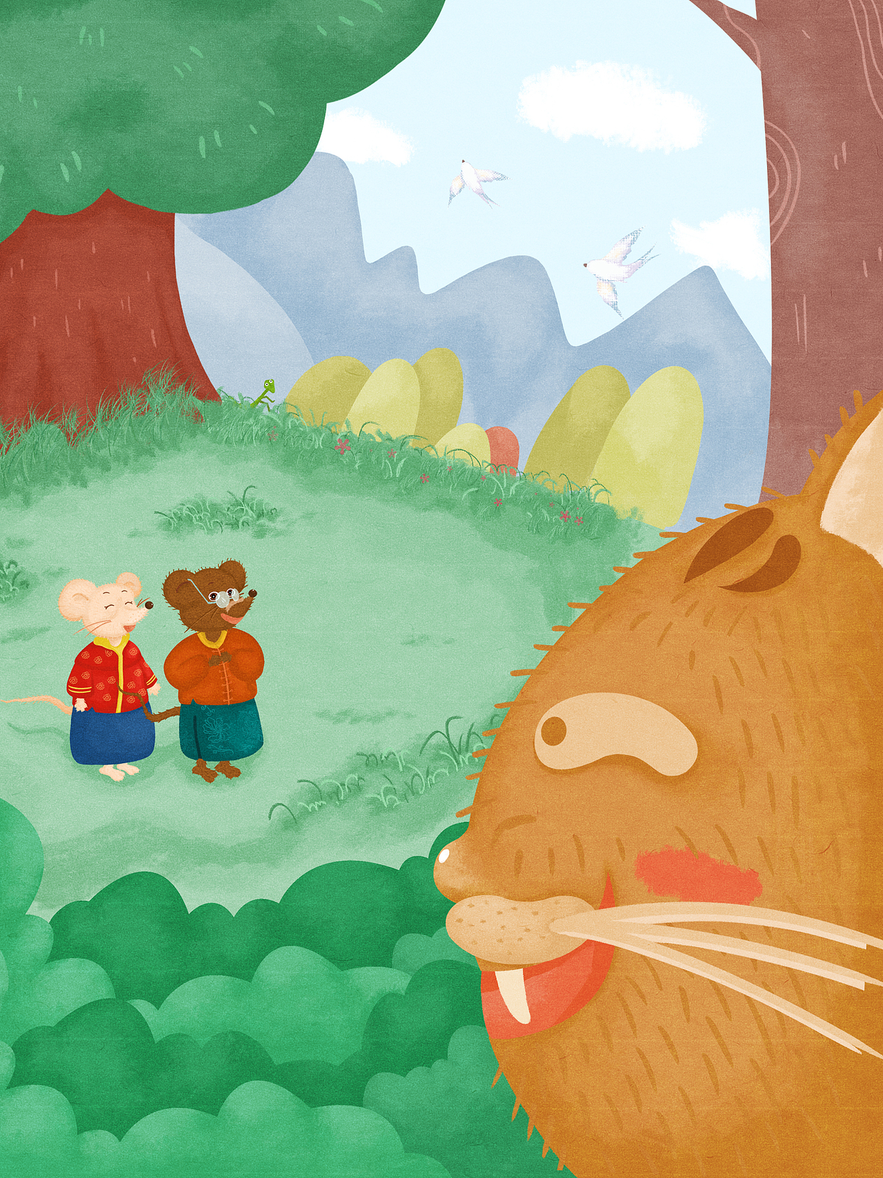 儿童插画《老鼠嫁女》