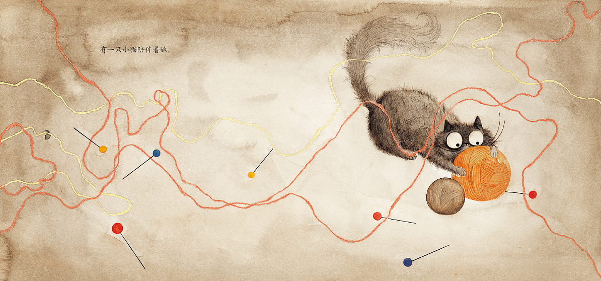 织毛线的猫（图ZNTk1NTYxODQ=） - 商业插画 - 站酷设计师水母咪原创素材 - 站酷ZCOOL