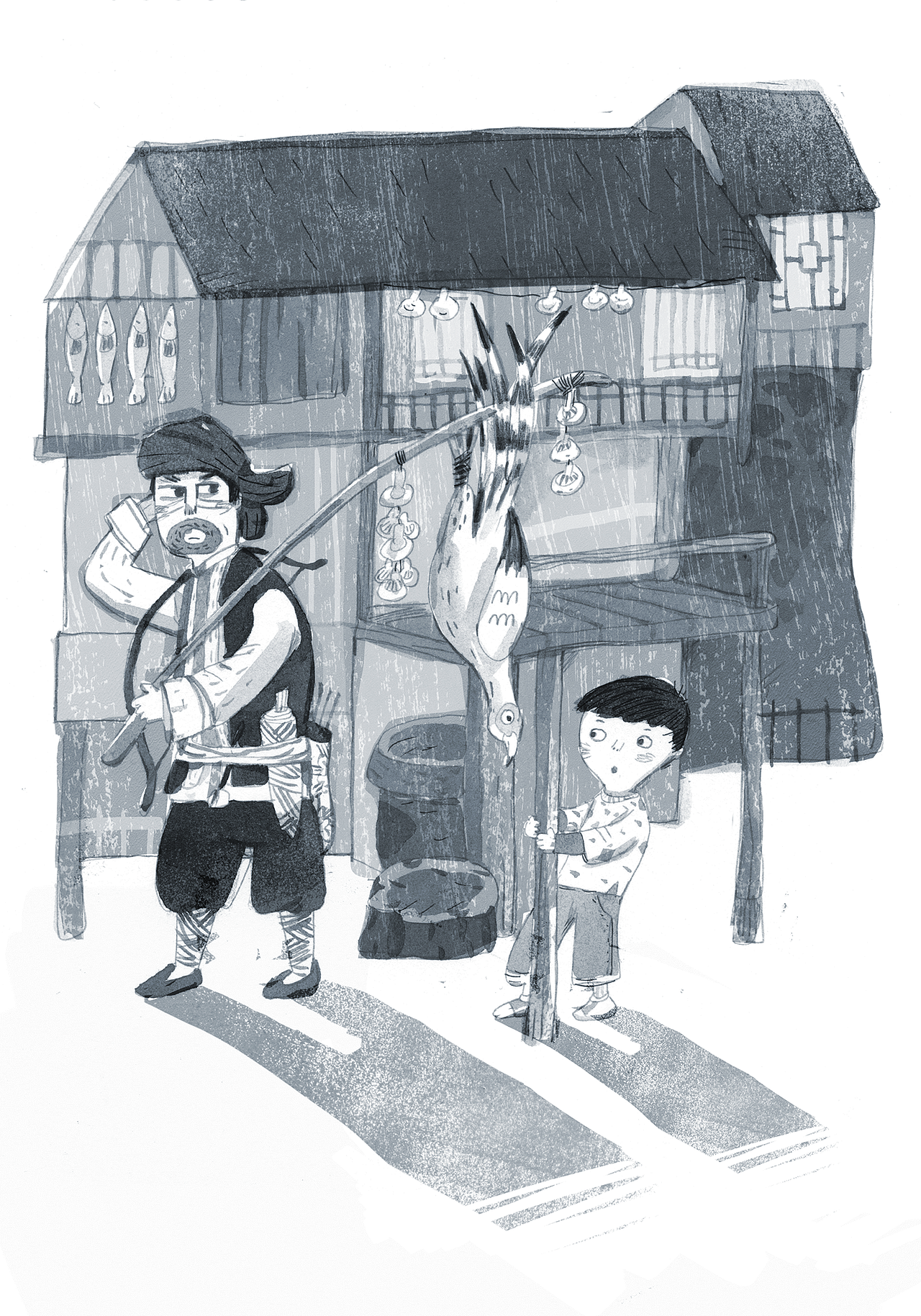 童书插图-木鼓花瑶