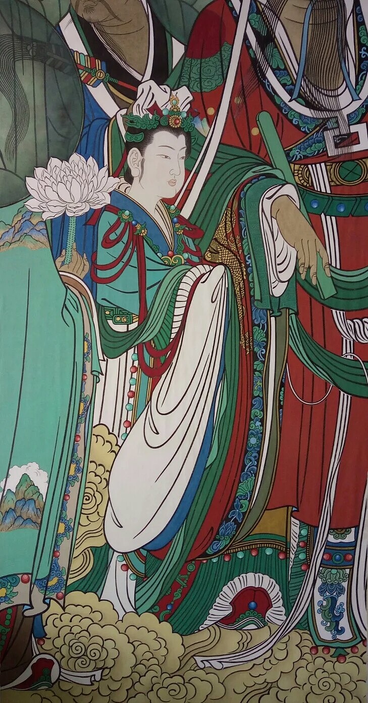 永乐宫三清殿壁画东极青华太乙就苦天尊仕女