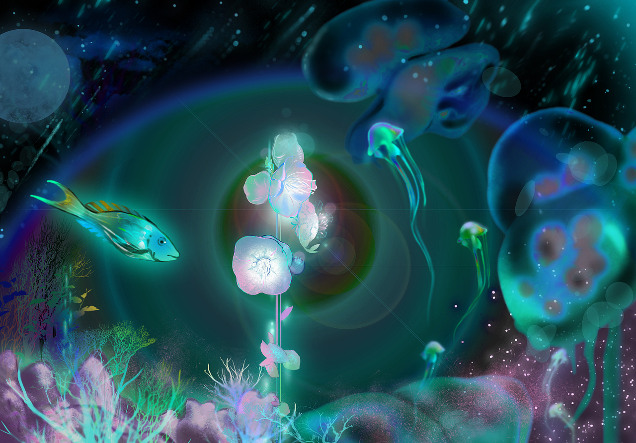 海洋星球系列插画（图ZMjYwNjYxNDAw） - 艺术插画 - 站酷设计师跃脉型集中新虹原创素材 - 站酷ZCOOL