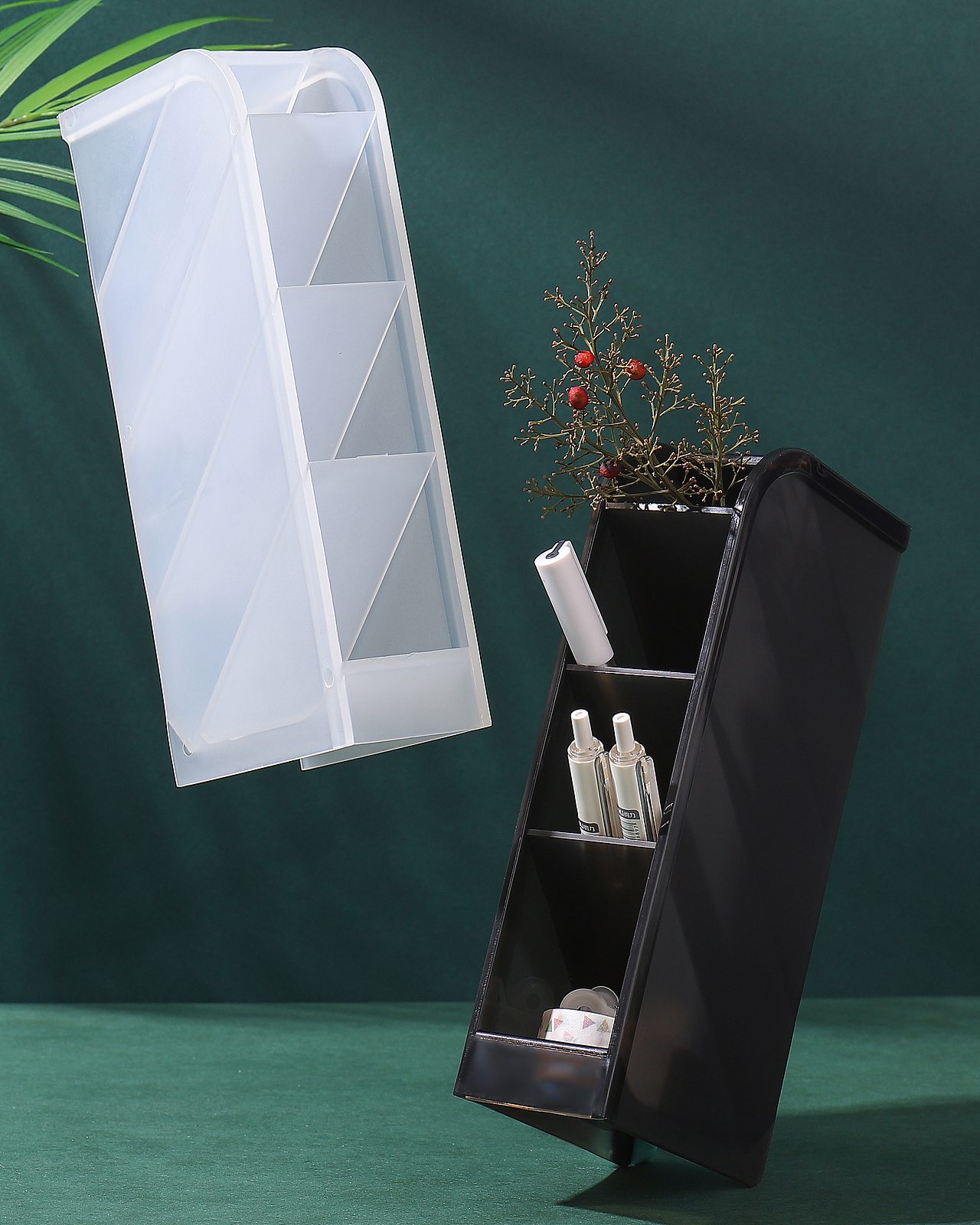 磨砂笔筒拍摄|尝试森系绿底的感jio~