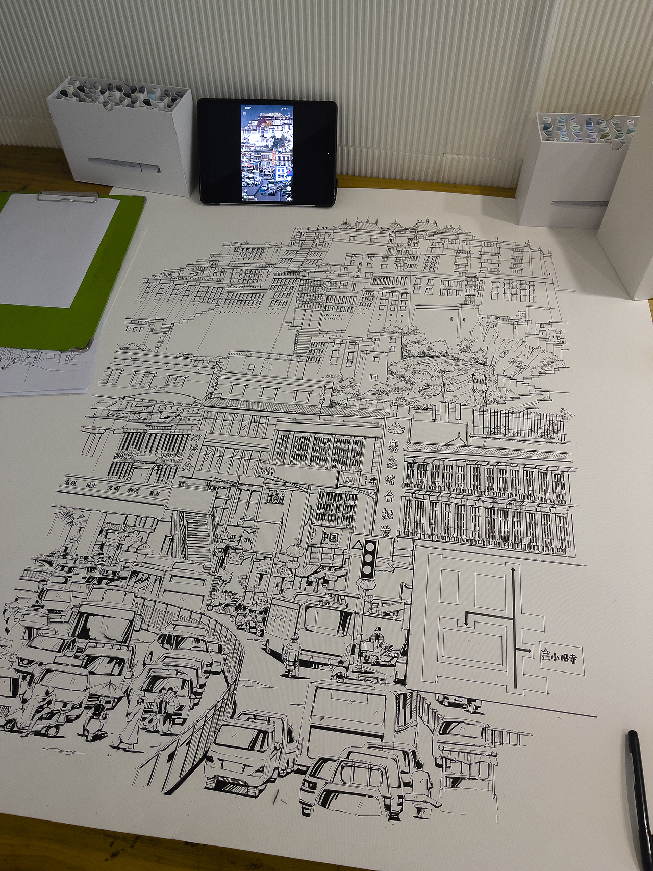 马克笔手绘《布达拉宫》（图ZMjc5NDIyODky） - 艺术插画 - 站酷设计师谭泽鸿原创素材 - 站酷ZCOOL