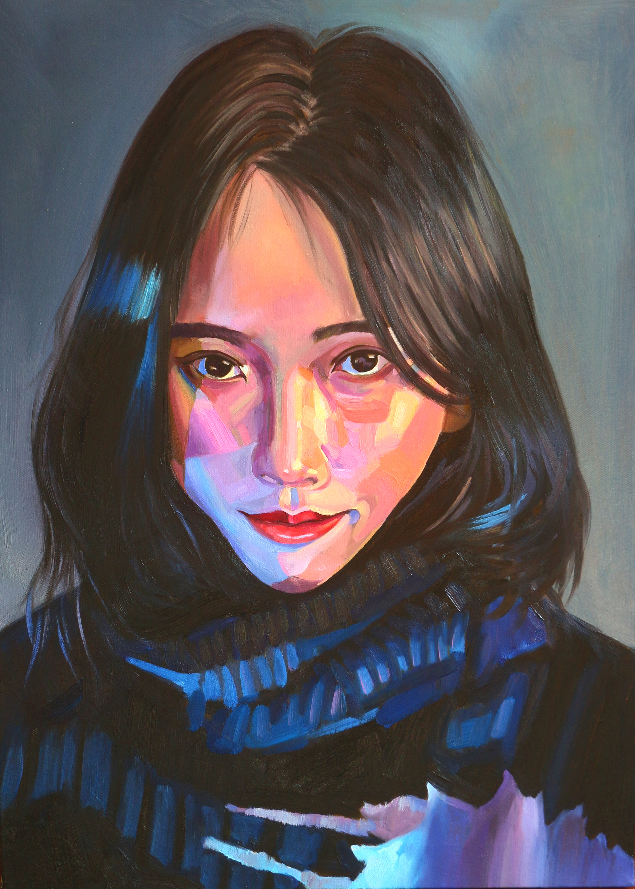 50*70野兽派风格油画肖像