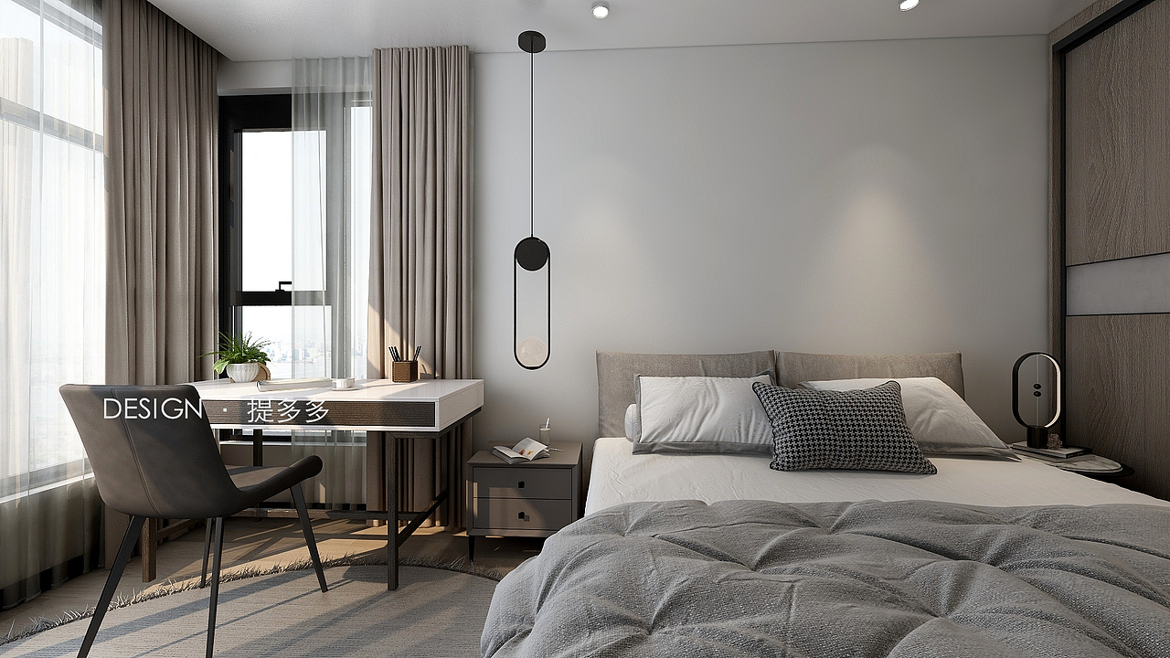 精致现代客餐厅卧室