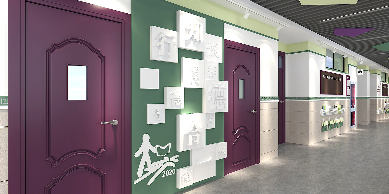 校园文化-主题楼道（图ZMjQ4ODU2NzEy） - 其他空间 - 站酷设计师Zachary01原创素材 - 站酷ZCOOL