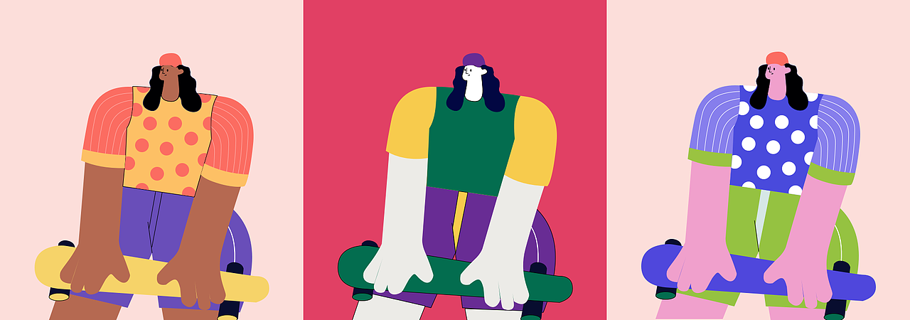 扁平风人物插画练习