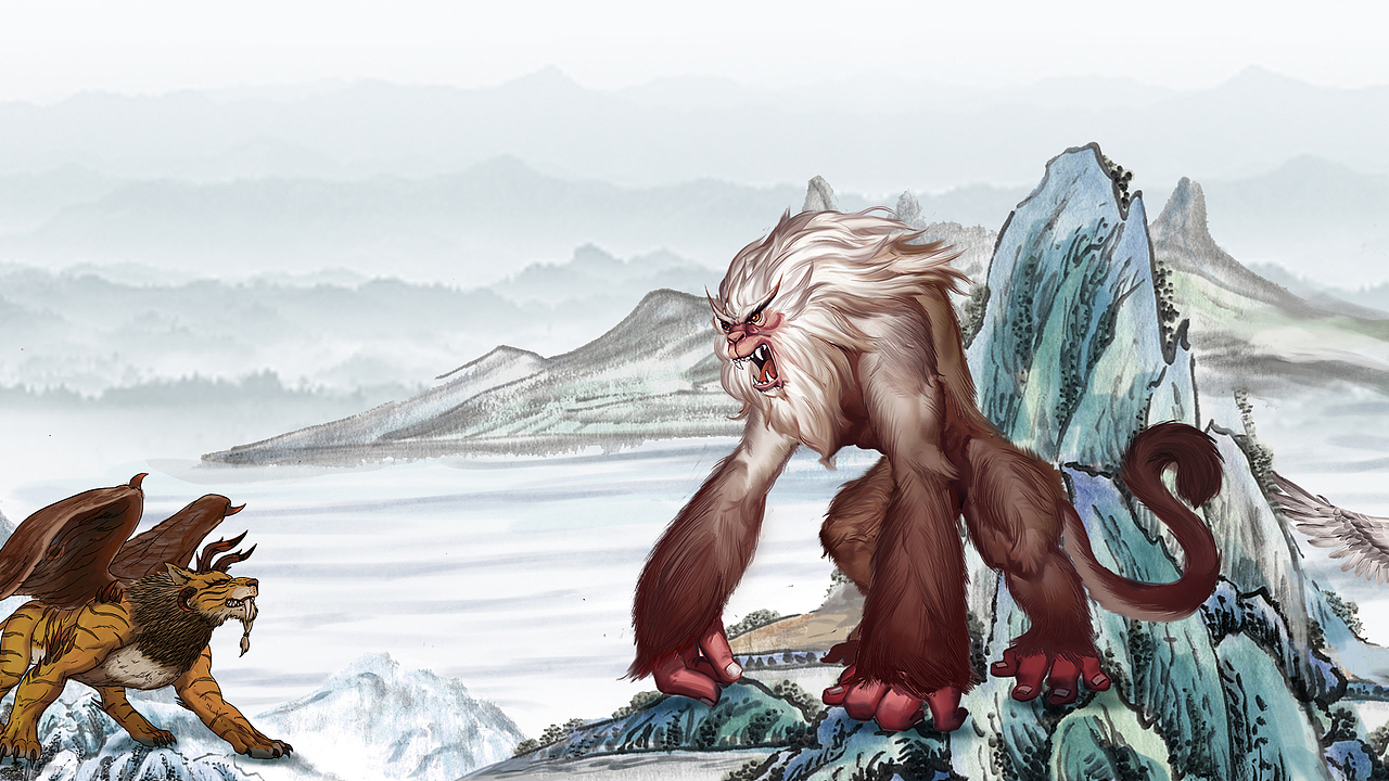 山海经（图ZMjAzNTg5MzY0） - 商业插画 - 站酷设计师BlingYIN原创素材 - 站酷ZCOOL